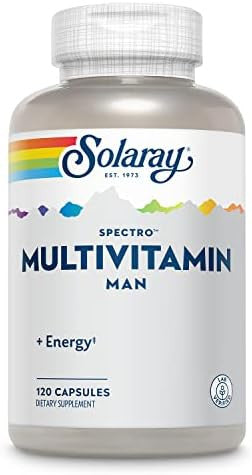 Solaray Spectro Multivitamin For Men, Men'S Multivitamin For Energy And Overall Wellness With Saw Palmetto, Pumpkin Seed, Digestive Enzymes, And More, 60-Day , 30 Servings, 120 Capsules