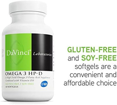 Davinci Labs Omega 3 Hpd Dietary Supplement To Support Immune System Healthy Joints And Cardiovascular And Skin Health With Vitamin D3 And More Gluten 60 Softgels