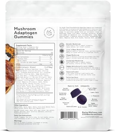 Barker Wellness Relax Magnesium and Nighttime Mushroom Adaptogen Gummies Bundle