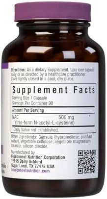 Bluebonnnet Nac 500 Mg Vitamin Capsules 90 Count