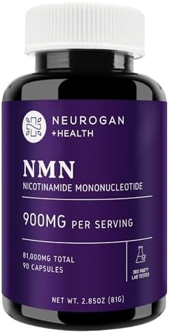 Neurogan Nmn Supplement Capsules " Nicotinamide Adenine Dinucleotide Precursor Cellular Energy & Brain Focus Support " 500 Mg Highpotency Nicotinamide Mononucleotide Per Serving 120 Count