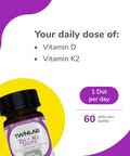 Twinlab Vitamin D3 1000 + K2 Dots Bone and Heart Health Immune Support 25 mcg 60 Tablets 1000 IU