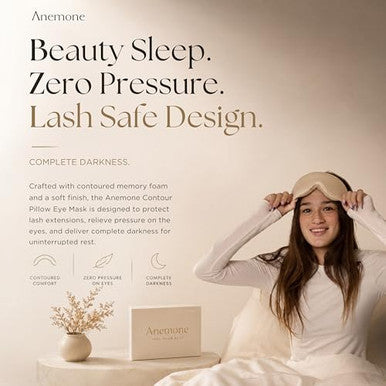 Anemone Contour Sleeping Mask For Women Softer Than Silk Eye Masks For Sleep Complete Blackout Zero Eye Pressure Fit Lightweight Eye Care Travel Essentials Included