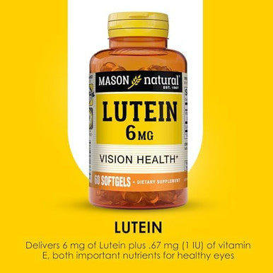 Mason Natural Lutein 6 Mg With Vitamin E 6 Month Supply Healthy Vision & Eye Function Supports Normal Eye Health Pack Of 3