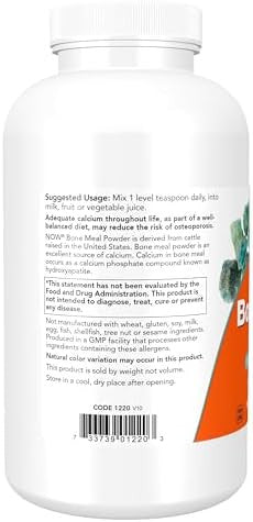 Now Supplements Bone Meal Powder With Calcium Carbonate And Magnesium Oxide Natural Calcium Source 1Pound