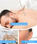 Matwsec Acupuncture Pen Acupressure Pen Facial Reflexology Tools For Muscle Tension And Pain Relief Stainless Steel Double Headed Face Stick Fascia Tool Deep Tissue Massage Tool 3 Pcs