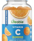 Lifeable Sugar Vitamin C " 250 Mg " Great Tasting Natural Flavor Gummy Supplement " Vegetarian Gmo Chewable Vitamins " For Immune Support " For Adults " 90 Gummies
