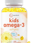 Micro Ingredients Kids Omega-3 Fish Oil 240 Veggie Softgels Vegan Omega 3 With 200Mg Dha Lemon Flavored Fish Oil Alternative From Algae Oil No Fishy Smell Or Aftertaste
