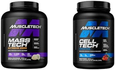 Muscletech Mass Gainer Masstech Extreme 2000 Muscle Builder Whey Protein Powder & Creatine Monohydrate Powder Celltech Creatine Post Workout Recovery Drink Muscle Builder