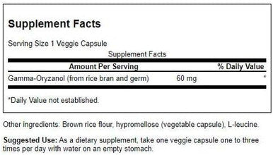 Swanson Gamma Oryzanol from Rice Bran 60 Milligrams 90 Veg Capsules