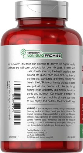 Horbaach Apple Cider Vinegar Capsules 150 Count 2400Mg