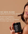Welleco The Skin Elixir Greens Powder Capsules Plantbased Superfood Supplement With Zinc Turmeric & Antioxidants For Glowing Skin Collagen & Elasticity 60 Ct