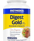 Enzymedica Digest Gold + Atpro Maximum Strength Digestive Enzymes Helps Digest Large Meals For Gas And Bloating 120 Capsules