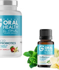 Great Oral Health Advanced Oral Probiotics For Mouth With Blis K12 M18 (Strawberry Vanilla) & Orarestore Tooth & Gum Oil Bad Breath Treatment For Adults Halitosis 2-In 1 Bundle