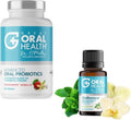 Great Oral Health Advanced Oral Probiotics For Mouth With Blis K12 M18 (Strawberry Vanilla) & Orarestore Tooth & Gum Oil Bad Breath Treatment For Adults Halitosis 2-In 1 Bundle