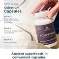 Ancient Nutrition Colostrum Superfood + Collagen Grass Fed Bovine Colostrum Fermented Eggshell 75 Count
