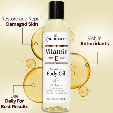 Cococare Natural Vitamin E Antioxidant Body Oil Vitamin Therapy For All Skin Types 8.5 Fl Oz