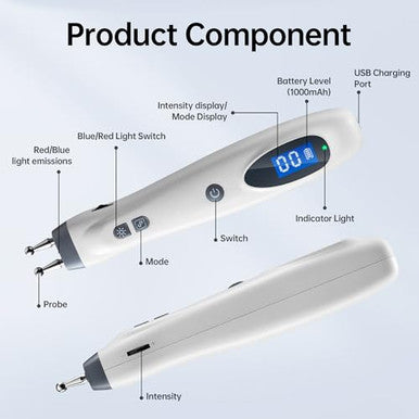 Leawell Electronic Acupuncture Pen Electric Meridian Acupressure Point Tool Massage Pulse Therapy Device For Pain Relief Rechargeable