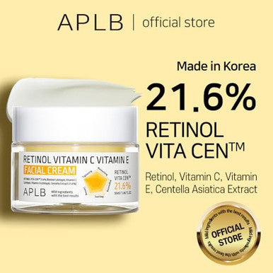 APLB Retinol Vitamin C Vitamin E Facial Cream RETINOL VITA CEN 21.6% 1.86 FL.OZ/Korean Skincare Deep hydration Retinol Revitalize for gentle and improve skin texture