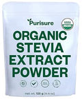 Organic Stevia Extract Powder, Concentrated Natural Sweetener for Coffee, Tea, Baking & Drinks, Zero Calorie, Non-GMO, Keto Friendly, 892 Servings, 4.4 oz (125 g)