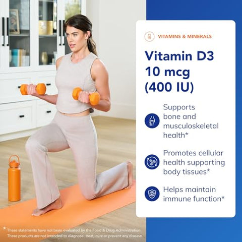 Pure Encapsulations Vitamin D3 10 Mcg (400 Iu) Hypoallergenic Support For Bone Breast Cardiovascular Colon And Immune Health 120 Capsules