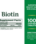 Nature'S Bounty Biotin Supports Metabolism For Energy And Healthy Hair Skin And Nails 1000 Mcg 100 Tablets (Pack Of 2)