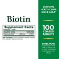 Nature'S Bounty Biotin Supports Metabolism For Energy And Healthy Hair Skin And Nails 1000 Mcg 100 Tablets (Pack Of 2)