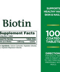 Nature'S Bounty Biotin Supports Metabolism For Energy And Healthy Hair Skin And Nails 1000 Mcg 100 Tablets (Pack Of 2)