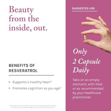 Reserveage Beauty Keratin Hair Booster with Biotin and Resveratrol Hair and Nail Growth Supplement for Men and Women Supports Healthy Thickness and Shine with Biotin 60 Capsules 30 Servings