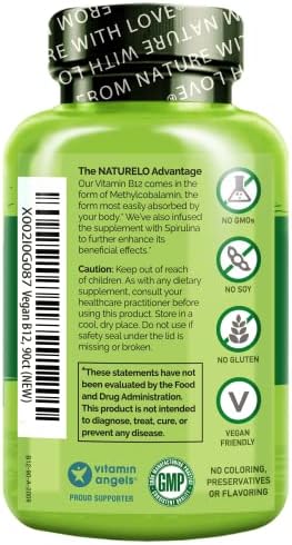 Naturelo Vitamin D Plant Based From Lichen 180 Mini Capsules Vegan B12 1000 Mcg Methylcobalamin 90 Capsules