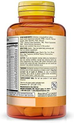 Mason Natural Daily Multiple Vitamins With Minerals - 24 Essential Vitamins And Minerals, All In One Multivitamin, Supports Overall Health, 60 Tablets (Pack Of 3)