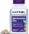 Natrol High Absorption Zinc 7.5 Mg Per Serving, Dietary Supplement For Immune Health, Chewable Tablets For Adults, 60 Zinc Tablets, 60 Day Supply