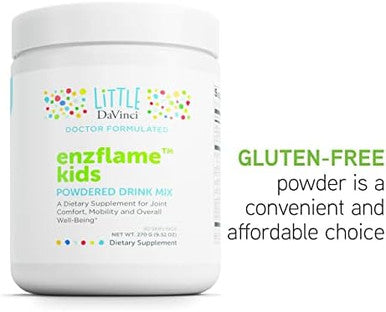 Davinci Little Enzflame Kids Powder Drink Mix Supplement To Support Muscle And Joint Comfort Mobility And Immune Health With Calcium Sodium Enzymes Dmg Orange Flavor 30 Servings