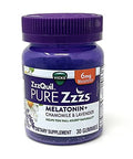 Zzzquil Pure Zzzs Melatonin Natural Flavor Sleep Supplement Gummies With Chamomile Lavender & Valerian Root 6Mg Per Serving 30 Gummies (Pack Of 2)