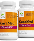 Terry Naturally Curamed + Clinical Opc Curcumin Supplement With French Grape Seed Extract Brain Prostate & Liver Health Support Supplement With Arturmerone 60 Softgels (2 Pack)
