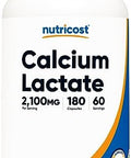 Nutricost Calcium Lactate 2100Mg 180 Capsules Vegan Nongmo And Gluten 60 Servings