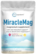 Micro Ingredients Miraclemag Calm Magnesium Powder 2Lbs Magnesium Citrate Powder Sweet Raspberry Lemon Flavored Easily Absorbed Ionic Form Non-Gmo Vegan Sugar Free