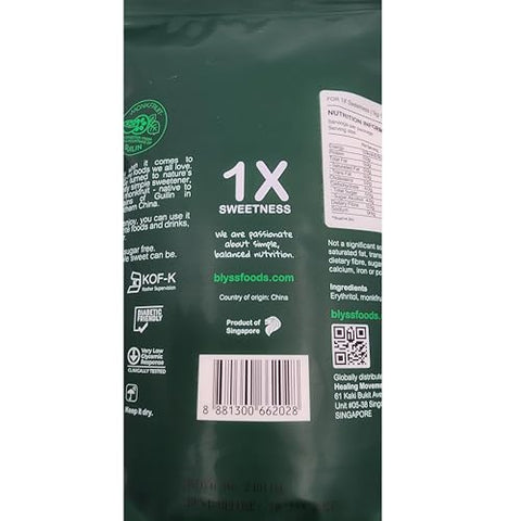 Blyss Natural Zero-GI Monk Fruit Sweetener - 1kg Granular, Keto & Diabetic Friendly, Sugar Substitute, Erythritol Blend, Vegan, Low Carb, Zero Aftertaste