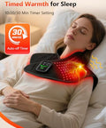 Halidodo Red Light Therapy For Neck Shoulder With Heat & Massage 5000Mah Controller Infrared Light Pad With 118 Leds Timer & Pulse Modes Portable Design For Upper Back Shoulder Neck Last 175-190Mins