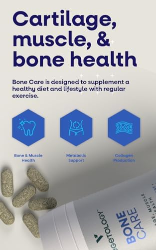 VEGETOLOGY Bone Care Bone Health Supplements Phytodroitin Glucosamine Vitamin D3 K2 and Calcium Supplement Cartilage Muscle and Joint Support Supplement Vegan Bone Strength (60 Count)