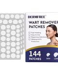 Dermfree Wart Treatment Patches With 1 Salicylic Acid Thin Waterproof Hydrocolloid Stickers For Hands & Feet Discreet Protective Covers 144 Count