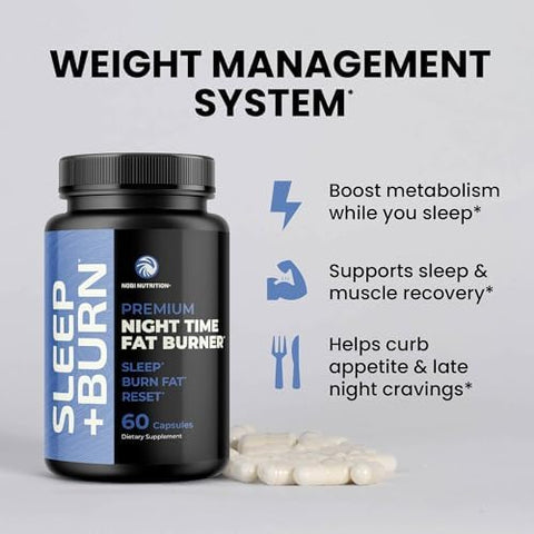 Nobi Nutrition Fat Burner Gummies And Night Time Fat Burner 24/7 Weight Loss Support With Green Tea & Raspberry Ketones Appetite Suppressant Metabolism Booster And Belly Fat Reducer 1 Month Supply