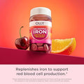 Olly Delightful Iron Chewable Tablet Iron Supplement From Ab Fortis Fruit Punch Flavor 30 Or 20 Day Supply 60 Count