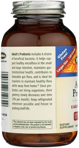 Flora Adult'S Probiotic Vegetarian Daily Probiotic For Gut & Digestive Health Includes Lactobacillus & Bifidobacterium 17 Billion Cfu Gluten Keep Chilled 120 Capsules