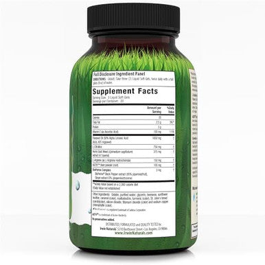 Irwin Naturals Lcitrulline + Larginine 60 Liquid Softgels Booster For Men With Beet Root Supports Blood Flow