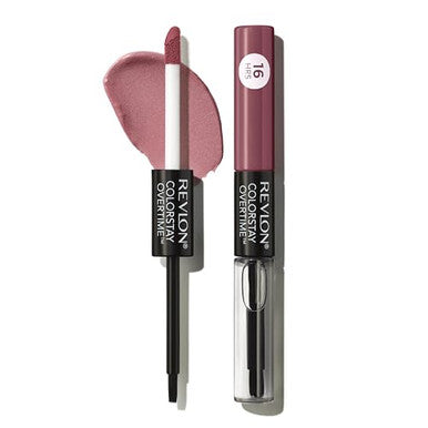 Revlon Liquid Lipstick With Clear Lip Gloss Colorstay Overtime Lipcolor Dual Ended With Vitamin E 370 Everlasting Rum 0.07 Fl Oz