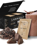 Wild Society Longevity Shake - Anti Aging Supplement - Protein Powder For Muscle Retention & Recovery With Whey Isolate Collagen & Creatine Cacao Royale 15 Servings