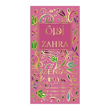 Zenia Zahra Perfume Oil Roll-On 6Ml / 0.2Oz Long Lasting Alcohol-Free Sweet Floral Gourmand Fragrance Oil With Orchid Vanilla & Musk