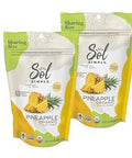 Sol Simple Solar Dried Pineapple Snack, Gluten & Preservative Free, No Sugar Added, USDA Organic, Non-GMO, Vegan & Kosher, Ethical Trade From Nicaraguan Farmers, 6oz, Pack of 2