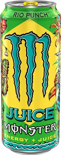 Monster Energy Juice Rio Punch, Energy Drink, 16 Ounce | Energy + Juice, Pack of 15